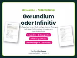 Vorschau - Arbeitsblätter - Gerundium oder Infinitiv – Wiederholung - Deckblatt