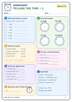Vorschau - Arbeitsblätter - What time is it Uhrzeit Übungen und Test in Englisch Klasse 4-6 - Seite 1