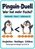 Vorschau - Spiele - Mengen vergleichen ZR10 - Mathespiel Klasse 1 - Das Pinguin-Duell - Deckblatt