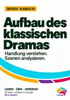 Vorschau - Arbeitsblätter - Aufbau des klassischen Dramas | Freytag, Szenenanalyse und 6 Spiele | Klasse 8–10 - Deckblatt