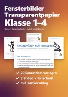Vorschau - Mal- und Bastelvorlagen - Fensterbilder Transparentpapier Winter Klasse 1–4 – Suncatcher-Vorlagen zum Ausschneiden und Bekleben - Deckblatt
