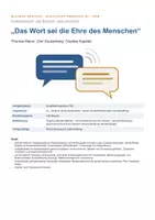 Vorschau - Arbeitsblätter - Klausur Q2 Kommunikation: Thomas Mann „Der Zauberberg“ – Settembrini und das Wort – Organon-Modell, Grice & Gesprächsanalyse - Seite 1