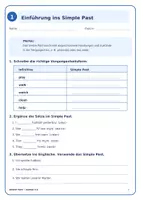 Vorschau - Arbeitsblätter - simple past - Übung Klasse 5-6 mit Lösungen - Seite 1