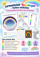 Vorschau - Unterrichtsreihen - Lernwerkstatt „Regenbogen“ – Farben entdecken (Vorschule & 1. Klasse) - Deckblatt
