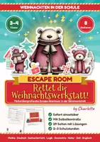 Vorschau - Stationenlernen - Escape Room Weihnachten Klasse 3/4 – 8 Fächer - Deckblatt