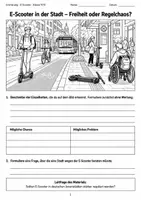 Vorschau - Arbeitsblätter - Materialgestütztes Schreiben E-Scooter - Seite 1