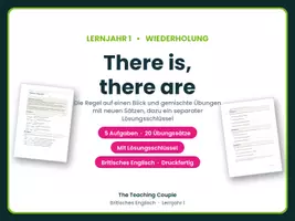 Vorschau - Arbeitsblätter - There is, there are – Wiederholung - Deckblatt