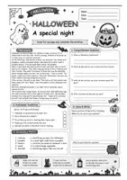Vorschau - Arbeitsblätter - Halloween - a special night - Reading comprehension - Deckblatt