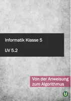 Vorschau - Unterrichtsreihen - Informatik Klasse 5: Algorithmus und Programmablaufplan - Deckblatt