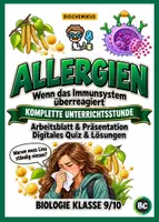 Vorschau - Stundenentwürfe - Allergien interaktiv unterrichten - komplette Stunde mit AB, Präsentation, Quiz & Lösungen - Deckblatt