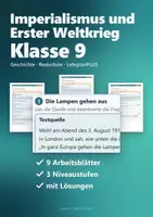Vorschau - Arbeitsblätter - Imperialismus und Erster Weltkrieg Geschichte 9 Realschule - Deckblatt