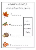 Vorschau - Arbeitsblätter - "L'autunno" completa le parole - Seite 1
