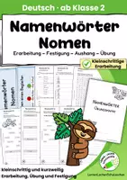 Vorschau - Arbeitsblätter - Namenwörter und Nomen – Übungsmappe ab Klasse 2 - Deckblatt