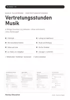 Vorschau - Stundenentwürfe - Vertretungsstunden Musik Klasse 7–8 – 6 fertige Stunden: Filmmusik, Beethoven, Stimme, Werbung | mit Lösungen - Seite 1
