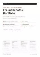 Vorschau - Stundenentwürfe - Freundschaft & Konflikte Unterrichtsreihe Ethik Klasse 5/6 – 6 Stunden, 3 Niveaus, mit Lösungen | Mittelschule Realschule - Deckblatt