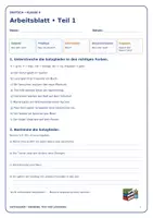 Vorschau - Arbeitsblätter - Satzglieder Klasse 4 - Arbeitsblatt und Test mit Lösungen - Seite 1