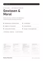 Vorschau - Stundenentwürfe - Gewissen & Moral Unterrichtsreihe Ethik Klasse 7/8 – 6 Stunden, 3 Niveaus, mit Lösungen | Mittelschule Realschule - Deckblatt