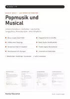 Vorschau - Stundenentwürfe - Popmusik und Musical Klasse 7–10 – Unterrichtsreihe Musik mit Projekt und Test | mit Lösungen - Seite 1