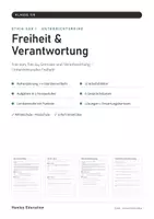 Vorschau - Stundenentwürfe - Freiheit & Verantwortung Unterrichtsreihe Ethik Klasse 7/8 – 6 Stunden, 3 Niveaus, mit Lösungen | Mittelschule Realschule - Deckblatt