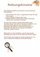 Vorschau - Mal- und Bastelvorlagen - Feriengruß für die ersten Herbstferien - mit und ohne Mini-Lupe - Seite 1