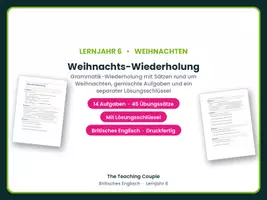 Vorschau - Arbeitsblätter - Weihnachts-Wiederholung Englisch LJ 6 - Deckblatt
