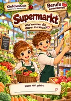 Vorschau - Mal- und Bastelvorlagen - Materialpaket: Im Supermarkt – Lernheft & Malbuch | Berufe kennenlernen - Seite 1