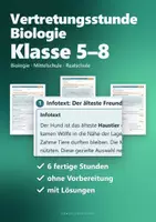 Vorschau - Stundenentwürfe - Vertretungsstunde Biologie Klasse 5–8 – sofort einsetzbar, mit Lösungen - Seite 1