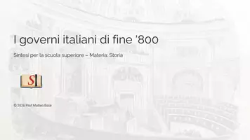 anteprima - Presentazioni / Lavagne - I governi italiani di fine '800 - Pagina di copertina