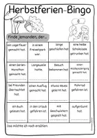 Vorschau - Arbeitsblätter - Herbstferien Bingo - Ankommen nach den Ferien für die Sek l - Seite 3
