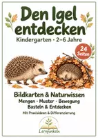 Vorschau - Arbeitsblätter - 🦔Igel entdecken im Kindergarten | Bildkarten, Naturwissen, Mengen & Basteln | 2–6 Jahre - Deckblatt