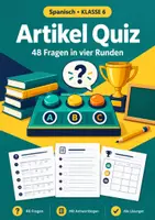 Vorschau - Arbeitsblätter - Bestimmter Artikel Spanisch Klasse 6 Quiz - Deckblatt