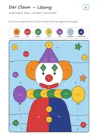 Vorschau - Arbeitsblätter - Fasching Rechenmalblätter Klasse 3 – Mathe Einmaleins, Plus und Minus bis 1000 | Clown, Maske, Krapfen, Luftballons, mit Lösungen - Seite 2
