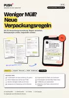 Vorschau - Stundenentwürfe - EU-Verpackungsverordnung: Weniger Müll? Arbeitsblätter mit Lösungen, Kl. 7–8 - Deckblatt