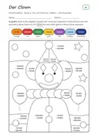 Vorschau - Arbeitsblätter - Karneval Rechenmalblätter Klasse 4 – Mathe bis 1 Million, Mal und Geteilt mit Stufenzahlen | Clown, Maske, Krapfen, Luftballons, mit Lösungen - Deckblatt