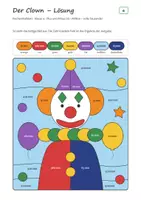 Vorschau - Arbeitsblätter - Karneval Rechenmalblätter Klasse 4 – Mathe bis 1 Million, Mal und Geteilt mit Stufenzahlen | Clown, Maske, Krapfen, Luftballons, mit Lösungen - Seite 2