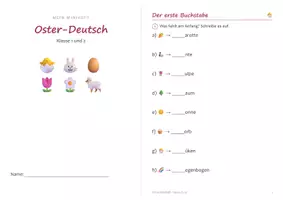 Vorschau - Arbeitsblätter - Ostern Miniheft Deutsch Klasse 1/2 – Lesen, Silben, Reime, Nomen, Sätze | 20 Seiten A5 - Seite 3