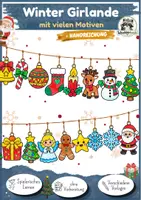 Vorschau - Mal- und Bastelvorlagen - Kunst Winter Grundschule, Girlande basteln, 15 Motive | Bastelvorlage für Grundschule & Kita | Fensterdeko & Klassenzimmer - Deckblatt