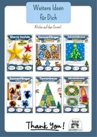 Vorschau - Mal- und Bastelvorlagen - Kunst Winter Grundschule, Girlande basteln, 15 Motive | Bastelvorlage für Grundschule & Kita | Fensterdeko & Klassenzimmer - Seite 1