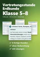 Vorschau - Stundenentwürfe - Vertretungsstunde Erdkunde Klasse 5–8 – sofort einsetzbar, mit Lösungen - Deckblatt