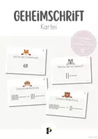 Vorschau - Aufgabenkarten - Geheimschrift-Kartei | Zahlenraum bis 100 - Deckblatt