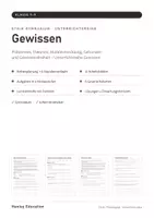 Vorschau - Stundenentwürfe - Gewissen Unterrichtsreihe Ethik Klasse 7–9 Gymnasium – Philosophie: 6 Stunden, 3 Niveaus, mit Lösungen - Seite 1