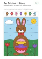 Vorschau - Arbeitsblätter - Ostern Rechenmalblätter Klasse 2 – Mathe Plus und Minus bis 100 | Osterhase, Osternest, Küken, Blumen, mit Lösungen - Seite 3