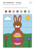 Vorschau - Arbeitsblätter - Ostern Rechenmalblätter Klasse 3 – Mathe Einmaleins, Plus und Minus bis 1000 | Osterhase, Osternest, Küken, Blumen, mit Lösungen - Seite 3