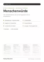 Vorschau - Stundenentwürfe - Menschenwürde Unterrichtsreihe Ethik Klasse 9/10 Gymnasium – Philosophie: 6 Stunden, 3 Niveaus, mit Lösungen - Seite 1