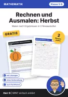 Vorschau - Arbeitsblätter - Rechnen und Ausmalen: Herbst · Klasse 5–6 - Deckblatt