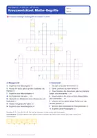 Vorschau - Mal- und Bastelvorlagen - Kreuzworträtsel Mathe-Begriffe Kl. 5–6 - Seite 1