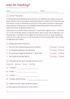 Vorschau - Arbeitsblätter - Fasching Lesetexte und Bräuche Klasse 3/4 – Karneval, Fastnacht, Fasnet: 9 Sachtexte mit Fragen, Rätsel und Lösungen - Seite 3