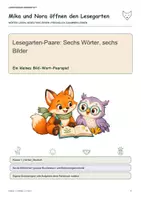 Vorschau - Spiele - Lesegarten-Paare: Sechs Wörter, sechs Bilder - Deckblatt