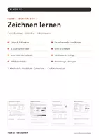 Vorschau - Stundenentwürfe - Zeichnen lernen Kunst Paket Klasse 5–10 – Schraffur, Perspektive, Porträt, Farbenlehre | 4 Arbeitshefte mit Lösungen - Seite 1