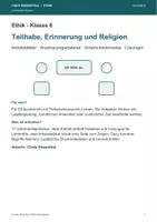 Vorschau - Stundenentwürfe - Ethik Klasse 8 – Förderschule Lernen: Teilhabe und Religion - Deckblatt